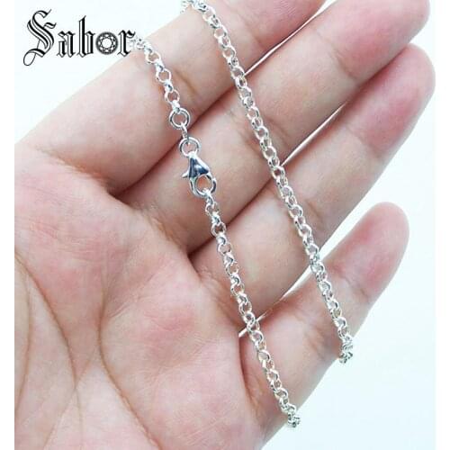 3mm Width silver color Lobster Clasp Chains Necklaces Fit Pendants Most Fashion Jewelry Gift for Women Men thomas jewellery