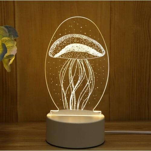 HY 7Colors Changing Cute Jellyfish Lamps Romantic Led Touch Children Lights Bedroom Decoration Valentines Day Gift Night Light
