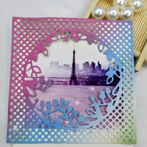 Square Wreath Metal Cutting Dies Scrapbooking Embossing Folders for DIY Album Card Making Craft Stencil Greeting Photo Paper