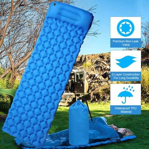 Lightweight Folding Waterproof Portable Single Pad Inflatable Hikiing Camping Air Mattress Sleeping Tent Rhombus Mat X249D