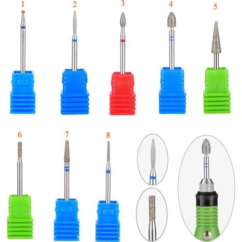 Meisha 2pcs Diamond Nail Drill Bits Cuticle Cutter Manicure Nail Parts Electric Milling Burr Grinder Machine Accessories HF0017