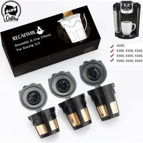 Reusable K-cup Filter for Brewers k cup for K200 K300 K400 K500 Series Keurig Machine Refillable Coffee Capsule Basket