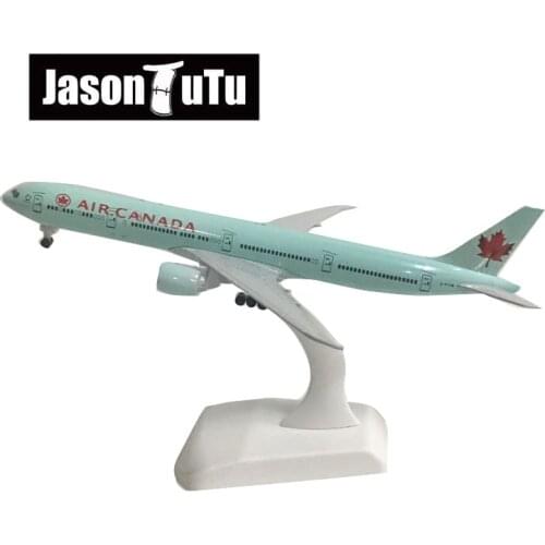 JASON TUTU 20cm Canada Boeing 777 Airplane Model Plane Model Aircraft Diecast Metal 1/300 Scale Planes Factory Wholesale Drop