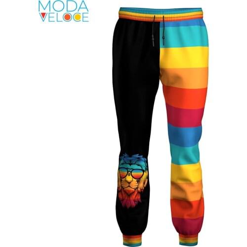 3d print tech Animal Lion Cool Stripes Mens Joggers Casual Pants Fitness Men Sportswear Tracksuit Sweatpants Trousers Track Pant