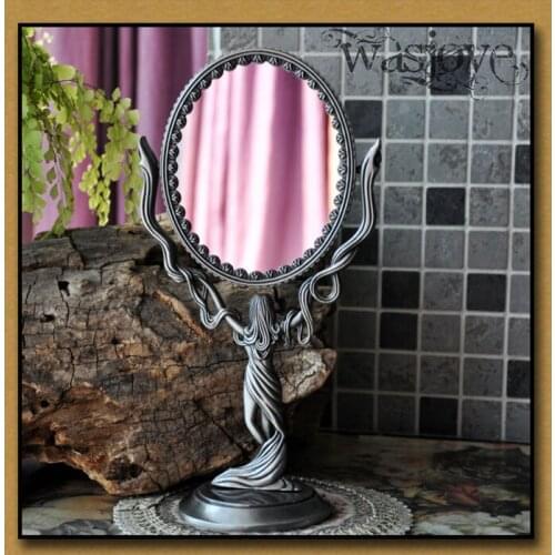 Desktop princess cosmetic mirror toilet glass European style retro overturn table mirror two-sided loveliness hand mirror
