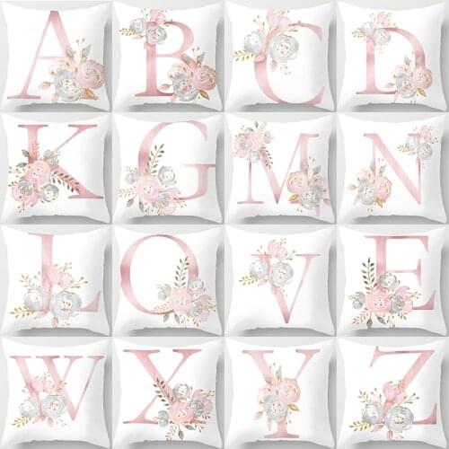 New Pink Letter Decorative Pillow Cushion Covers Pillowcase Cushions for Sofa Polyester Pillowcover Home Decoration Decor