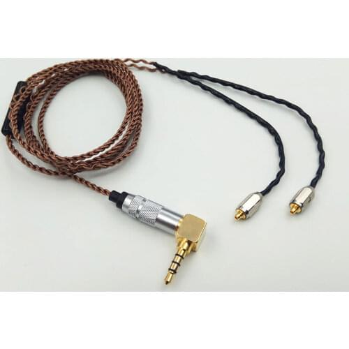 Diy upgrade cable with mic universal mic 7N Single crystal copper wire se535 IM50 ue18 w4r hd600