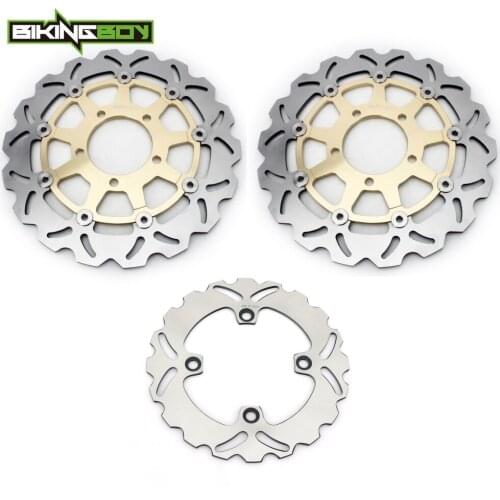BIKINGBOY Ninja ZX6RR ZX6R 636 05 06 ZX-6R 17 16 15 14 13 12 11 10 09 08 07 ZX10R 04-07 Front Rear Brake Discs Disks Rotors Set