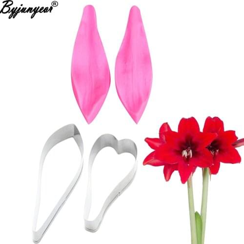 Peruvian Lily Flower Veiners Silicone Molds Fondant Sugarcraft Gumpaste Clay Water Paper Cake Decorating Tools CS245