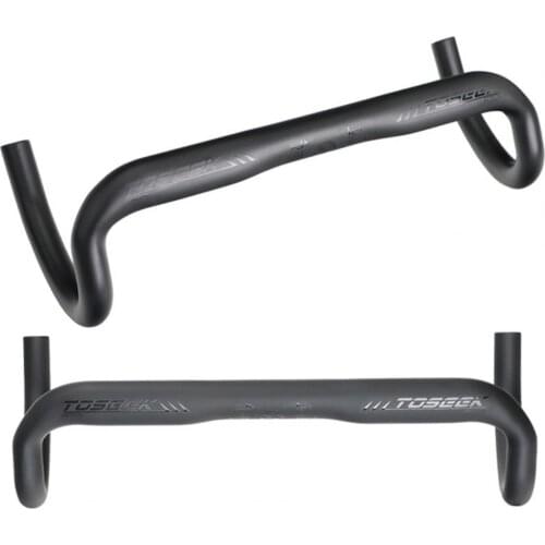 Lightweight Carbon Fiber Bicycle Handlebar Black Groove Handlebar 31.8*380mm-440mm Road Bike Racing Handlebar Bicycle Accessorie