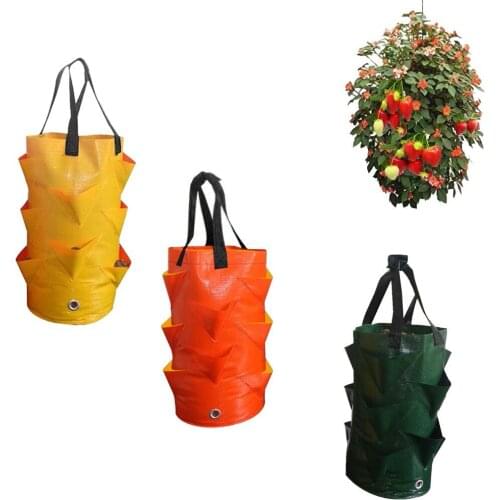 Garden Supplies Strawberry Planting Growing Bag Multi-mouth Container Bags Grow Planter Root Bonsai Plant flower pot accessories
