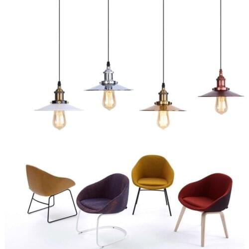 Nordic Retro Single Head Iron Art Chandelier Creative Simple Decoration Indoor Lighting Coffee Shop/Hotel/Stairs/Corridor E 27