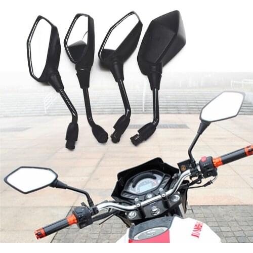 Pokhaomin 10mm Universal Motorcycle Rearview Mirrors Scooter Side Mirrors FOR Suzuki gs500 Yamaha r1 2004 trk502 Ducati Monster