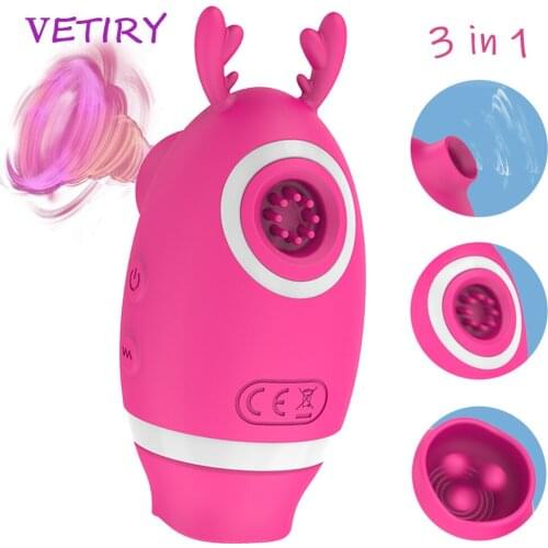 3 In 1 Sucking Vibrator Clitoris Stimulator Licking Tongue Vibrator Sex Toy For Women Nipple G-spot Sucker Female Masturbation