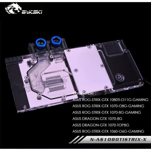 Bykski GPU Water Block For ASUS ROG STRIX GTX 1080Ti 1070 O8G GAMING GPU Cooled 3pin/4pin AURA Motherboard,N-AS1080TI STRIX-X