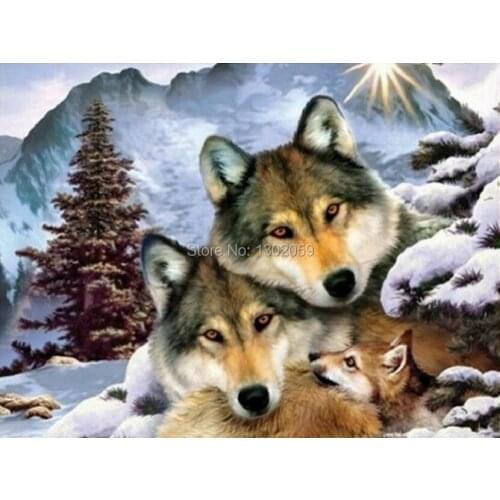 High Quality Avilable Embroidery Cross Stitch Kit Gray Wolf Animal 18CT/16CT/14CT/11CT/9CT
