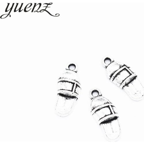YuenZ 25pcs New Product Antique silver color flip flop Charms Pendant Jewelry Metal Alloy Jewelry Marking 16*7mm N160