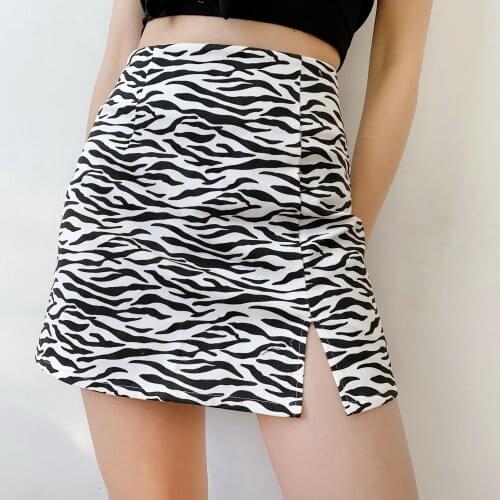 Women Mini Skirt High Waist Leopard Zebra Print Party Clubwear Casual Short Cocktail Clothing Elegant Straight Soft Skirts 2021