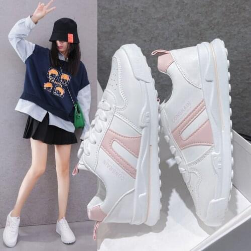2021 Fashion Womens Platform Sneakers Women Shoes Korean Casual Chunky Sport Shoes White Vulcanized Tennis Women Sneakers