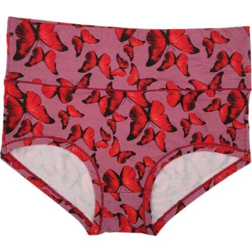 High waist panties women shorts underpants plus size panti for woman big size womens underwear butterfly printing ladies' panty