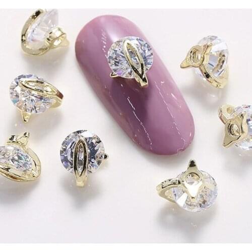 10pcs/lot 3D Alloy Satellite Nail Art Zircon Metal Rhinestones Nails Accessories Professional Supplies Decorations Charms Y47-11