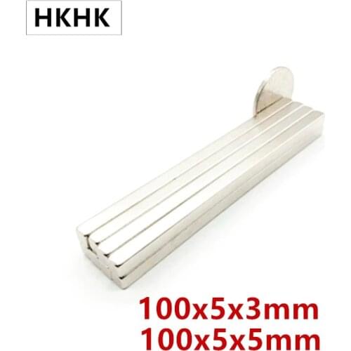 100x5x3 100x5x5 mm Strong Sheet Rare Earth Magnet Thickness 3mm 5mm Block Rectangular Neodymium Magnets Strip Magnet 100mm