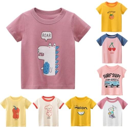 2021 New Summer Girls Cartoon Cars T-Shirts Cotton Children T Shirt Child Toddler Short Sleeve Baby Girl Clothes Kid 2-8Y