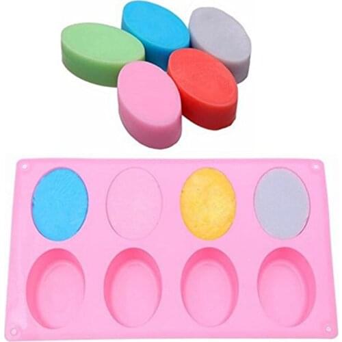 50 pcs 8-Cavity Oval Shape Soap Cake Molds Silicone Chocolate Cake Cookie DIY Fondant Mould Baking Pastry Tools