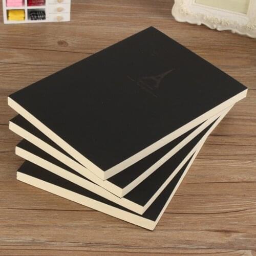 140 Sheets Thicken Sketchbook Diary Drawing Painting Graffiti Black Cover Blank Paper Notebook School Office Supplies Stationery