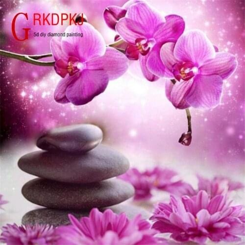 GRKDPKJ 5d diamond painting full drill square diamond embroidery Cross stitch pictures of rhinestones plant Carnation painting