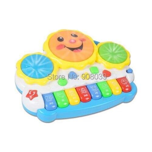 Free Shipping Animal Farm Piano Music Toy Light-up Music Smile Hand Drum Childhood Learning Toys Musical