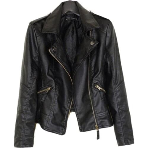 Brand Motorcycle PU Leather Jacket Women Winter And Autumn New Fashion Coat Zipper Outerwear jacket New 2021 Coat HOT