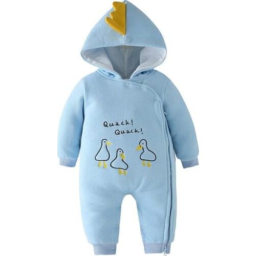 2021 Baby Romper Cotton Solid Long sleeve Cartoon Hooded Jumpsuit For Baby Overalls Unisex Newborn Baby Clothes Kids Clothes