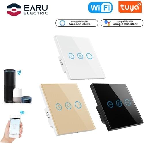 EU WiFi Dimmer Switch 10A Smart Glass Panel Wall Touch Switch Light Smart Life Tuya APP Remote Control for Alexa Google Home