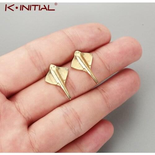 Kinitial New Manta Ray Earrings Fashion Animal Bat Earrings for Girls Ocean Sting Ray Jewelry Piercing Stud Mothers Day Gift