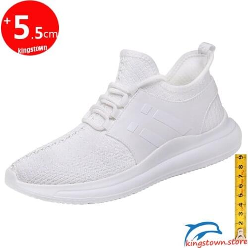 Men Elevator Shoes Heightening Shoes White Sneakers Height Increase Shoes for Man Insole 5-6CM