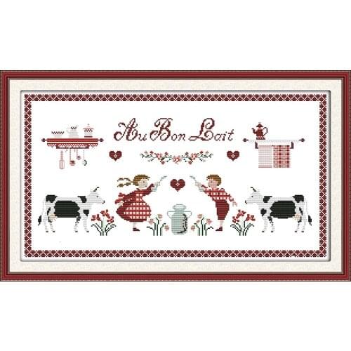 Love grass cross stitch kit 14ct 11ct cartoon people patterns count print canvas stitching embroidery DIY handmade needlework