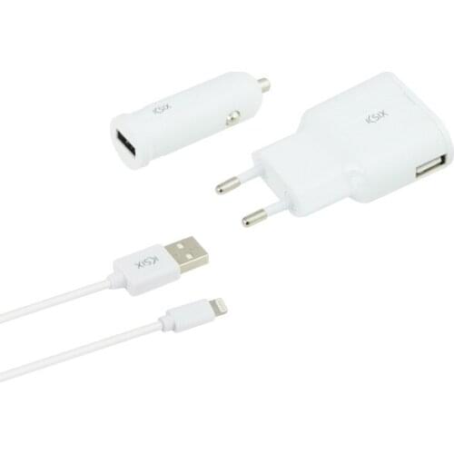 Set of Chargers KSIX (3 pcs) White