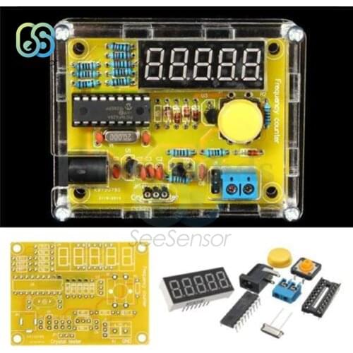 DIY Kits 1Hz-50MHz Crystal Oscillator Tester Frequency Counter Meter Digital LED Frequency Tester Meter Module with Acrylic Case