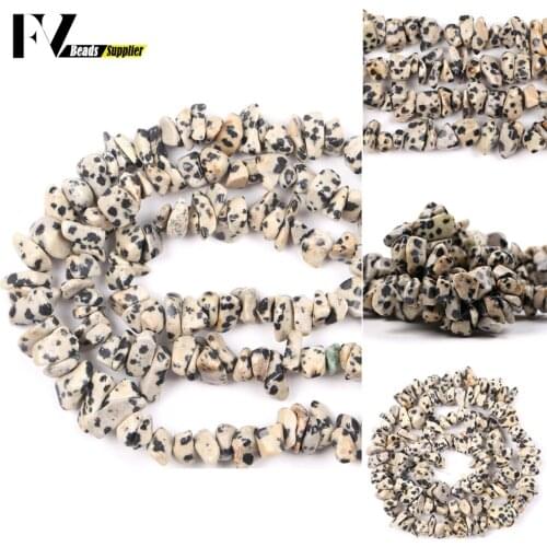 Natural Stone 5mm-8mm Irregular Dalmation Jaspers Chip Beads For Jewelry Making Diy Bracelets Necklace Bracelets Needlwork 15"