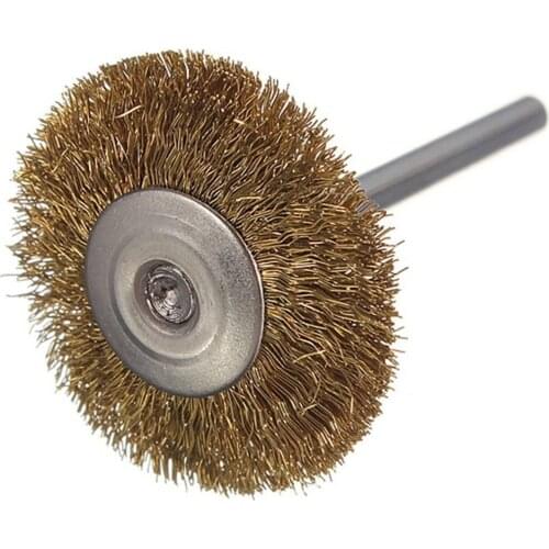 New Arrival 10 x Brass Wire Brush Round Brushes Disc Brush Pot Brush for Dremel 25MM