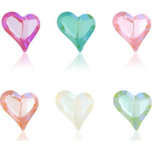 New arrival Mocha ab Colors 36pcs 12x1mm Heart K9 Glass Rhinestone Pointback Fancy Stone Gems Strass Crystal and Stones