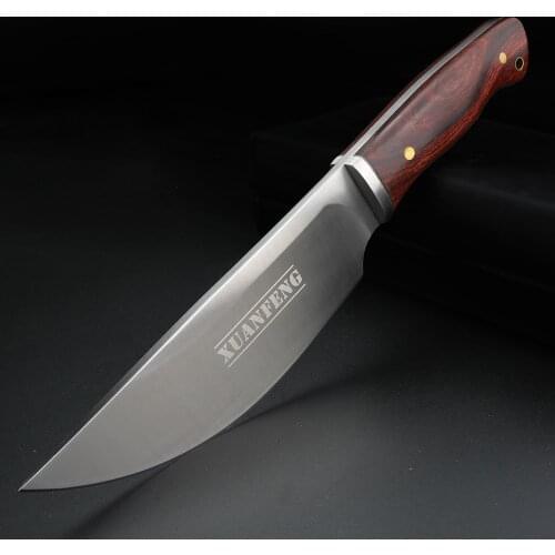 Outdoor Hunting Knife Camping Slicing Knife Field Survival Fixed Blade Knife Butcher Knife Full Tang 8cr18 Steel Short Knives