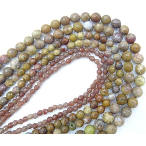 Wholesale Natural Stone Beads Faceted Colorful Round Loose Beads For Making Jewelry 4/6/8/10/mm Beads Diy Bracelet necklace