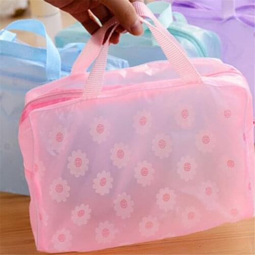 Plastic Waterproof Transparent Organizer Bags 1PC Cosmetic Bags Makeup Casual Travel Toiletry Wash Bathing Storage Bags