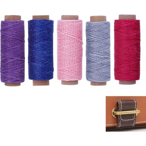 Durable 50 Meter Leather Waxed Thread Cord for DIY Handicraft Tool Hand Polyester Stitching Thread Flat Waxed Thread Cord