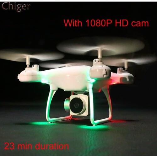 Chiger RC Drone With 5MP HD 1080p Camera altitude Hold RC Quadcopter RTF 2.4G WiFi FPV with LED light fly 23min RC helicopter