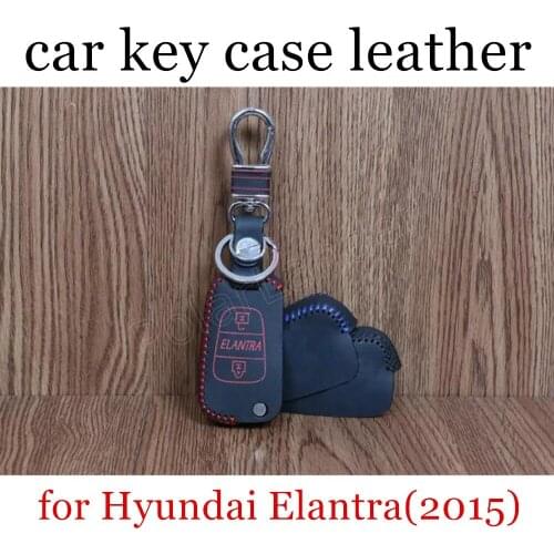 Only Red factory promoted fit for Hyundai Elantra(2015) car key case sewing Hand car styling genuine quality leather
