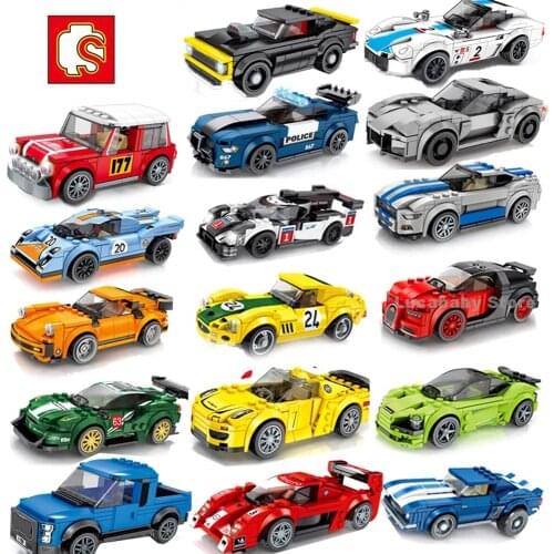 Sembo City Vehicles Speed Champions Sports Racing Car Model Building Blocks Super Racers Figures Moc Construction Children Toys