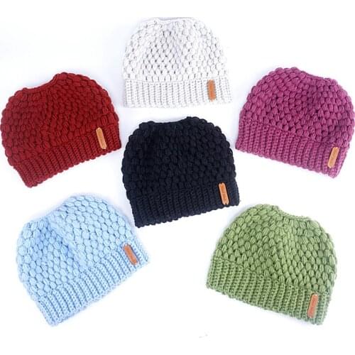 New Style Knitted Hat Winter WOMENS Ponytail Cap Autumn And Winter Earmuff Cap-Style